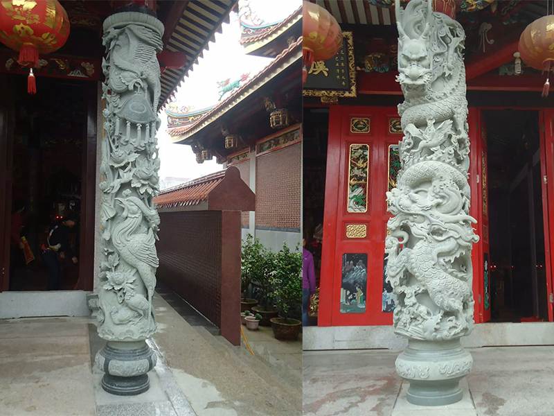 寺廟花崗巖石龍在圖片